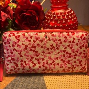 Kate Spade Heart Confetti Zip Around Wallet